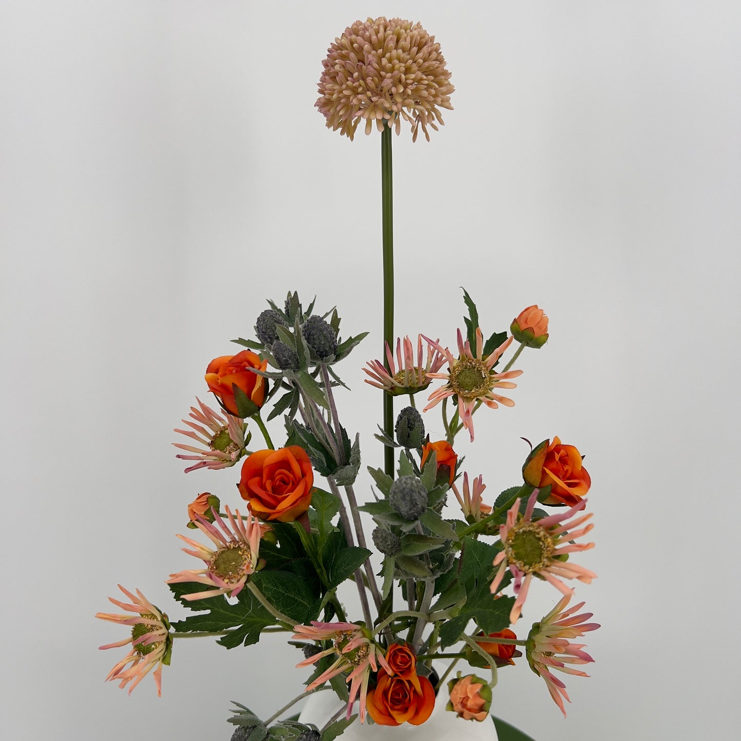 Zijden kunstboeket "Happy Duck" met vaas, 50cm