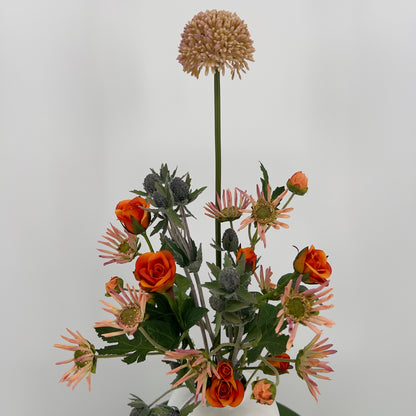 Zijden kunstboeket "Happy Duck" met vaas, 50cm