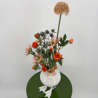 Zijden kunstboeket "Happy Duck" met vaas, 50cm