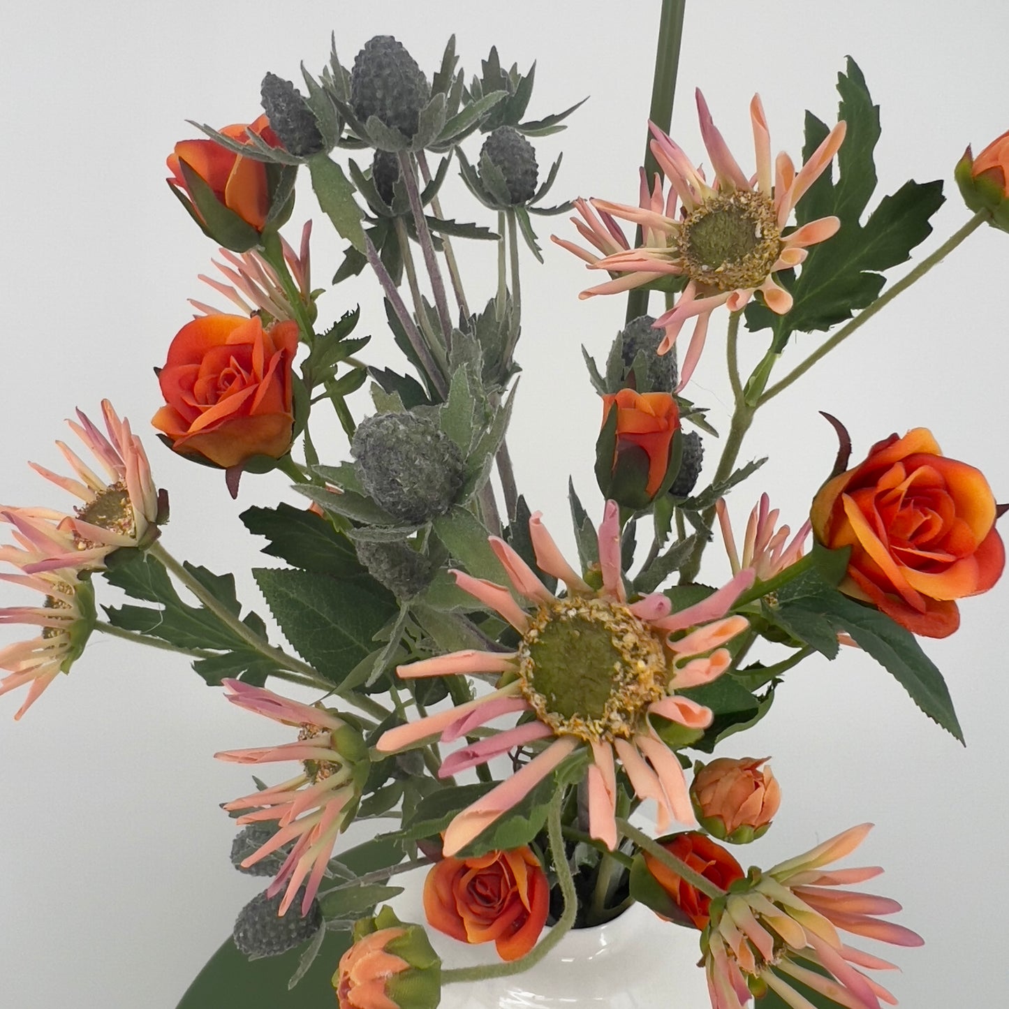 Zijden kunstboeket "Happy Duck" met vaas, 50cm