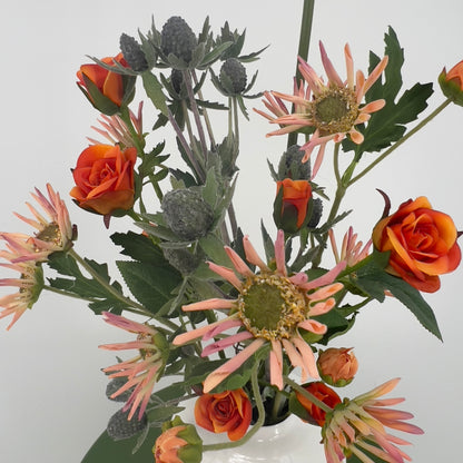 Zijden kunstboeket "Happy Duck" met vaas, 50cm