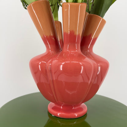 Betoverende PLUME vase Talia met kunsttulpen en brem, 40cm