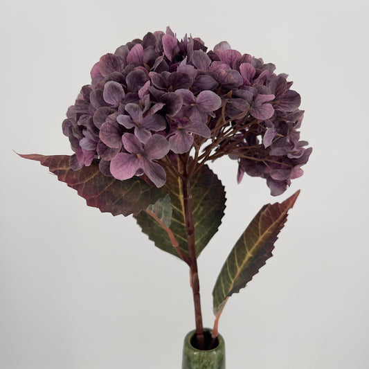 Hortensia kunsttak/zijdebloem L paars of oud roze, 70cm