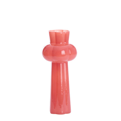 Glazen vaas Marley in roze, 25cm